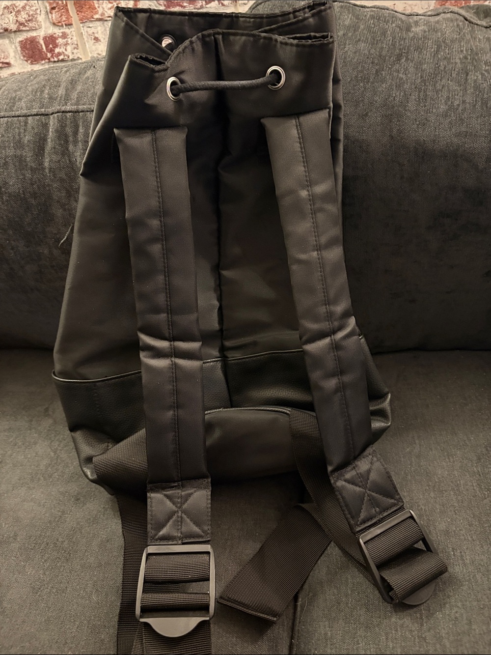 Jimmy Choo Black Nylon Drawstring Backpack - Picture 2 of 3